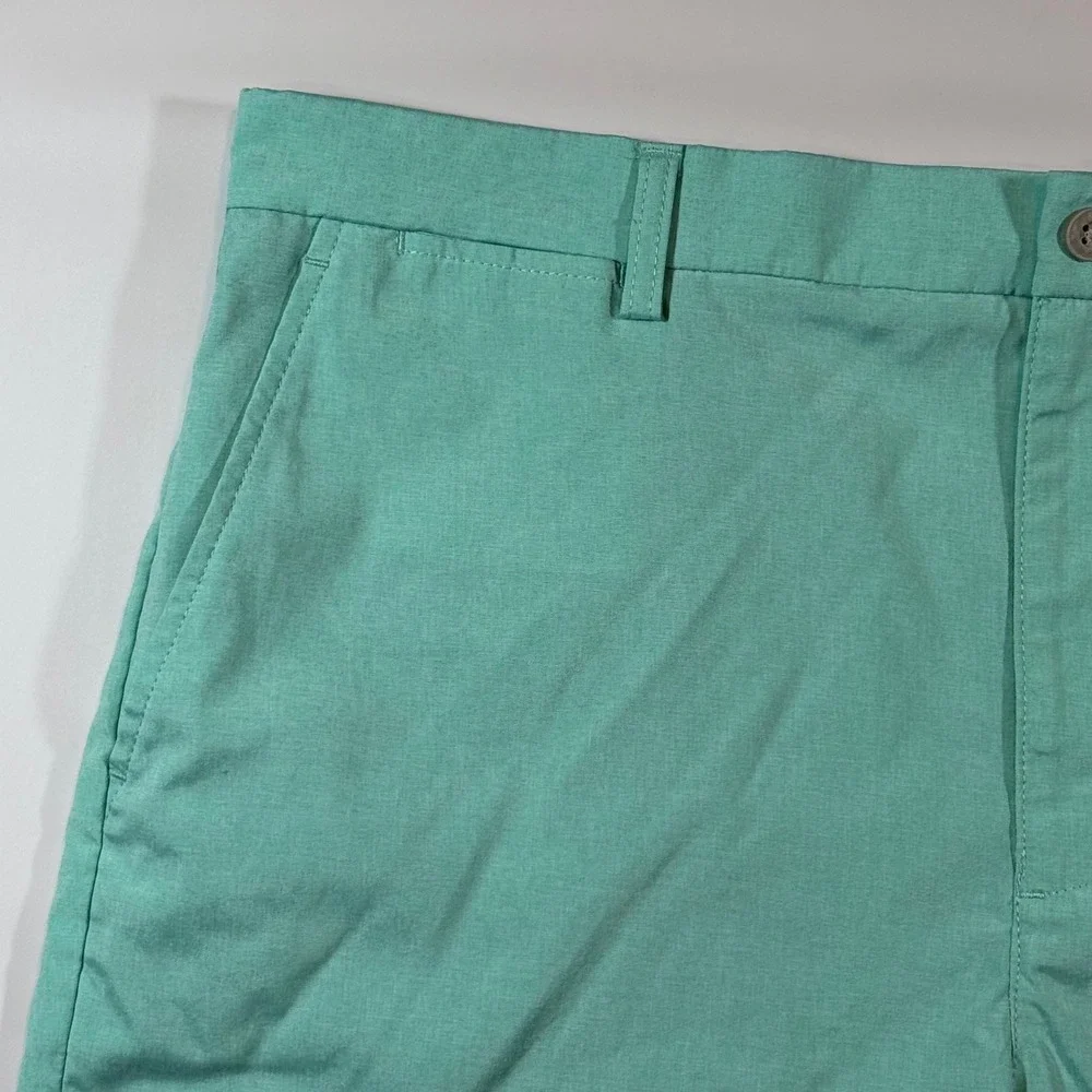 PGA Tour Golf Shorts Men 36 Mint Green Stretch Performance Flat Front Athleisure